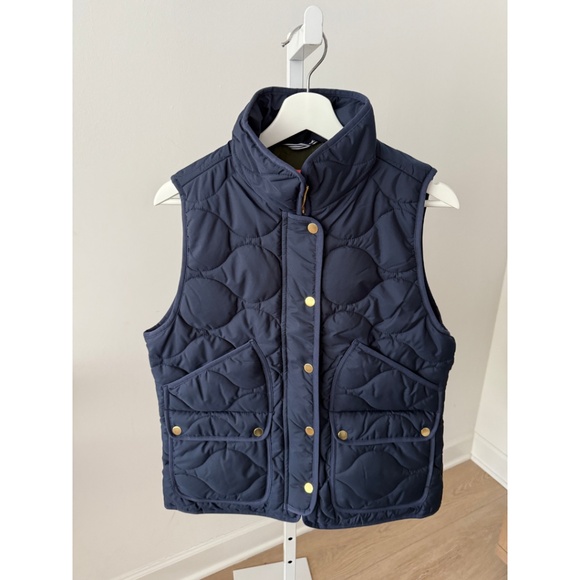NWT J.Crew Navy Quilted Signature Puffer Vest with PrimaLoft® - Picture 1 of 9